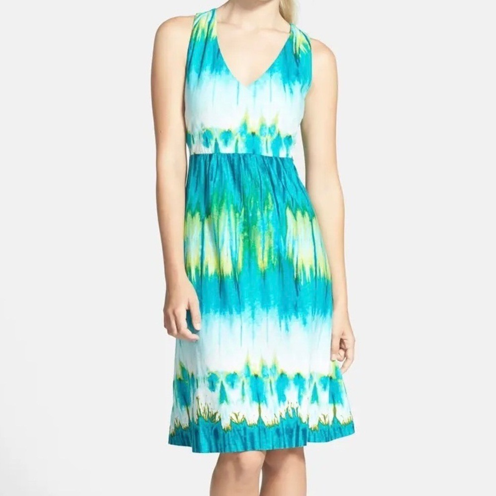 Tommy Bahama Aqua Lagoon Cross Back Cotton Dress Small